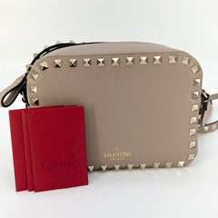 Valentino Red Leather Rockstud Camera Crossbody Bag Valentino