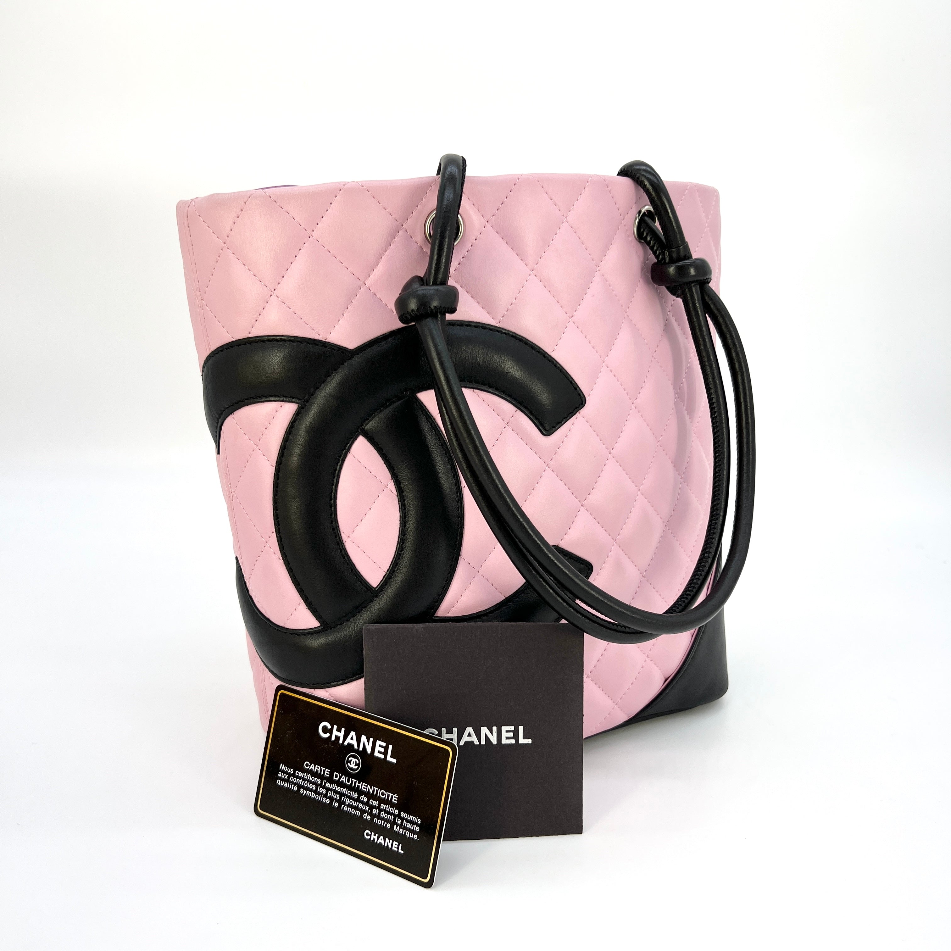 pink and black chanel handbag authentic