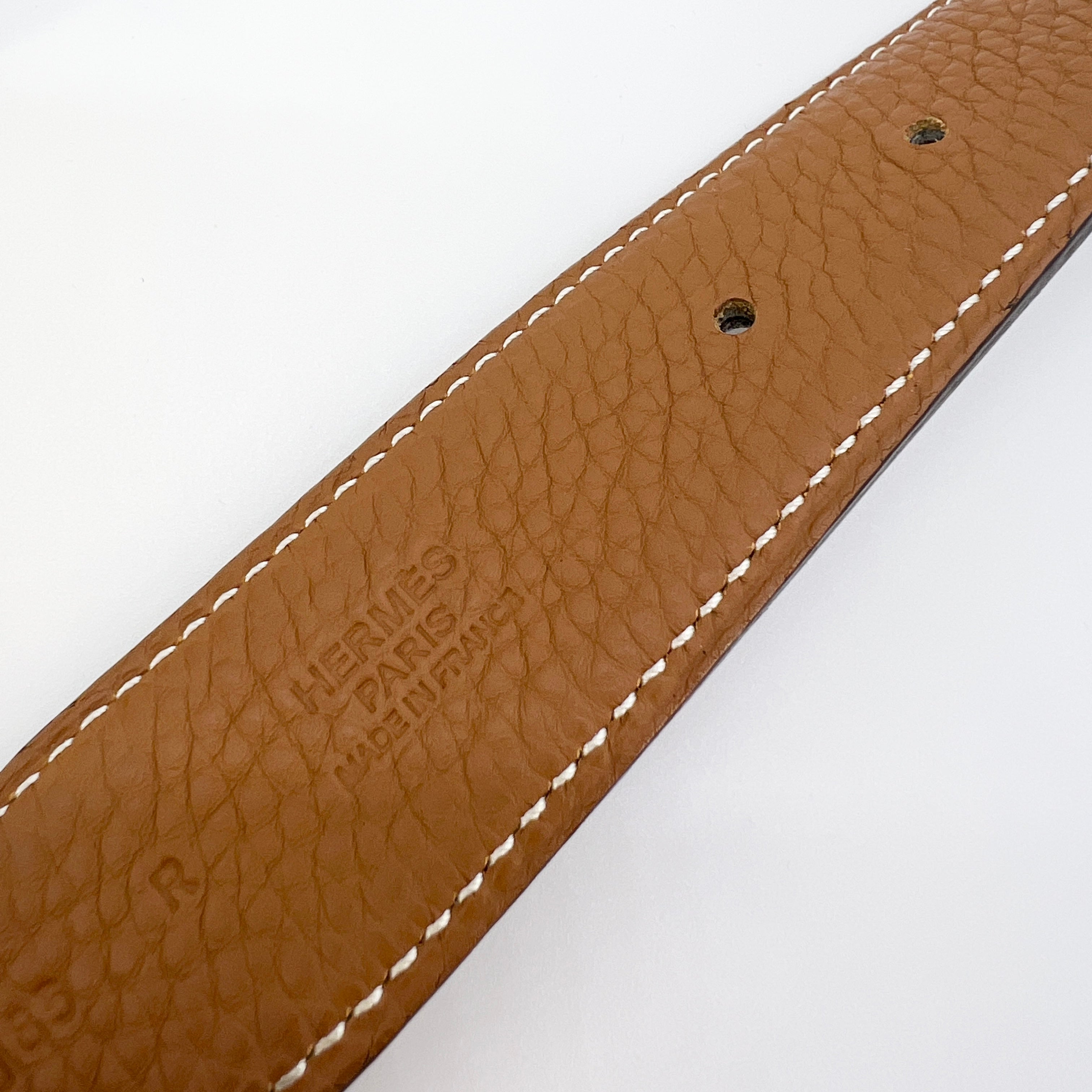 H leather belt Hermès Brown size 95 cm in Leather - 32961441