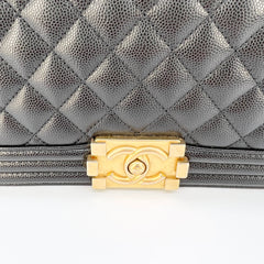 CHANEL Caviar Quilted Old Medium Boy Flap Black [Guaranteed Authentic]