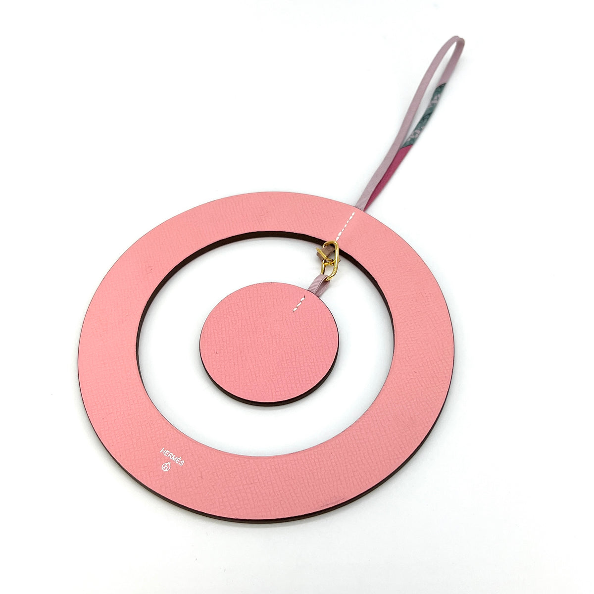 Hermes Round Bag Charm Pink [Guaranteed Authentic]