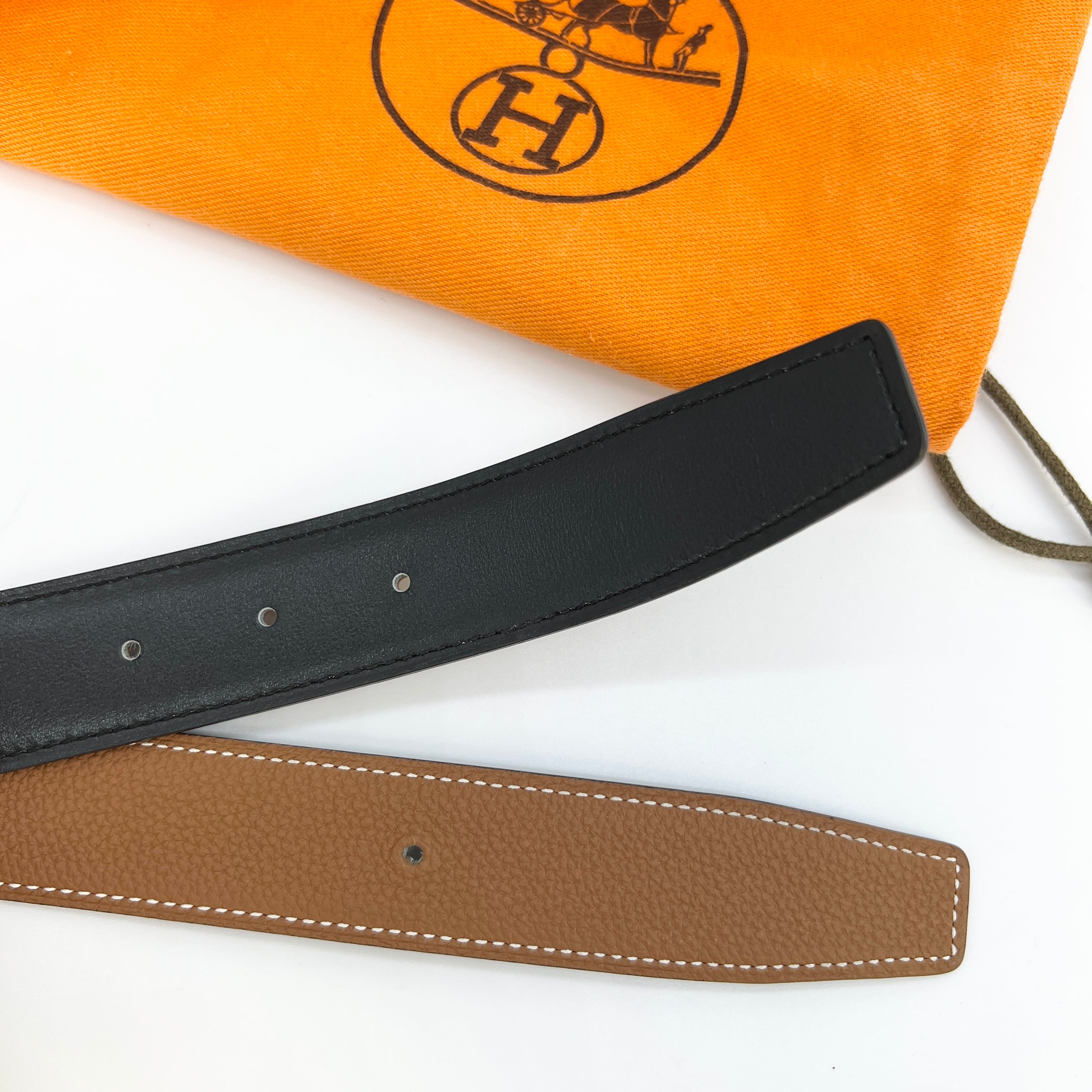 Hermes Reversible Leather Belt Strap