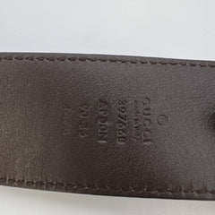 Gucci Calfskin Double G 40mm Belt 90 36 Black [Guaranteed Authentic]