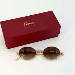 까르띠에 Vintage Bubinga 선글라스 Glasses gold Frame #2822546 [Guaranteed 진품]