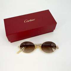 까르띠에 Vintage Bubinga 선글라스 Glasses gold Frame #2822546 [Guaranteed 진품]