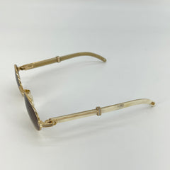 까르띠에 Vintage Bubinga 선글라스 Glasses gold Frame #2822546 [Guaranteed 진품]