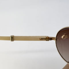 까르띠에 Vintage Bubinga 선글라스 Glasses gold Frame #2822546 [Guaranteed 진품]