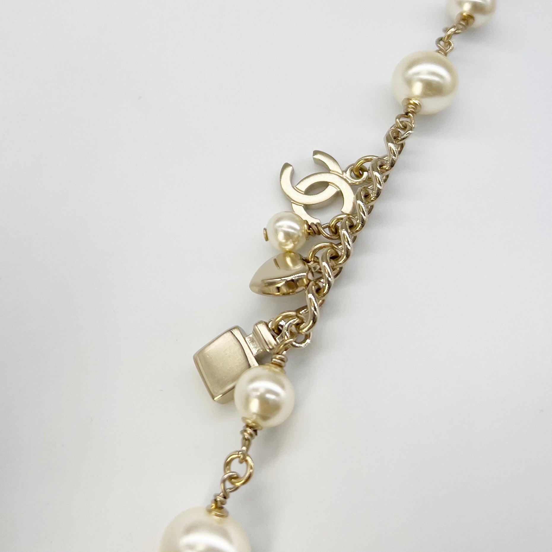 Original Repurposed DOUBLE SIDED CC Rhinestone Charm Necklace