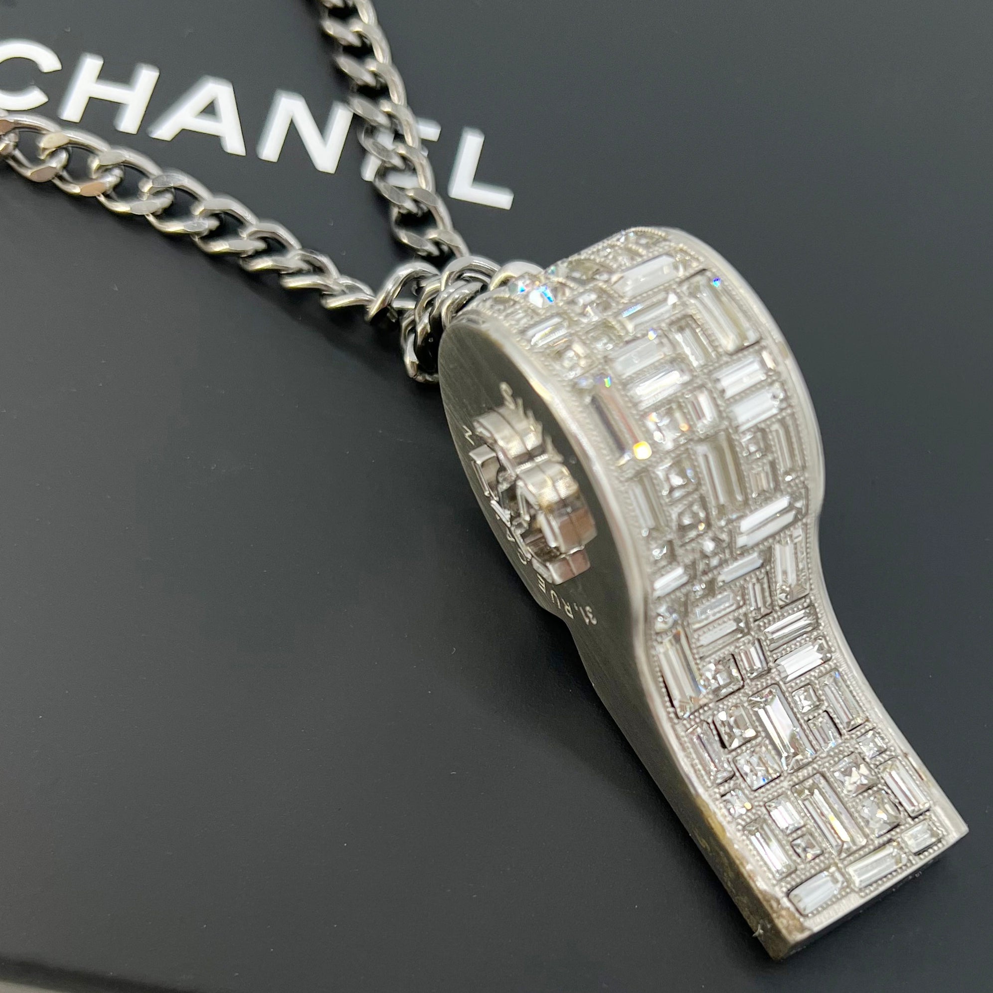 Fancy Chanel Whistle Pendant with CC Medallion Necklace Chain