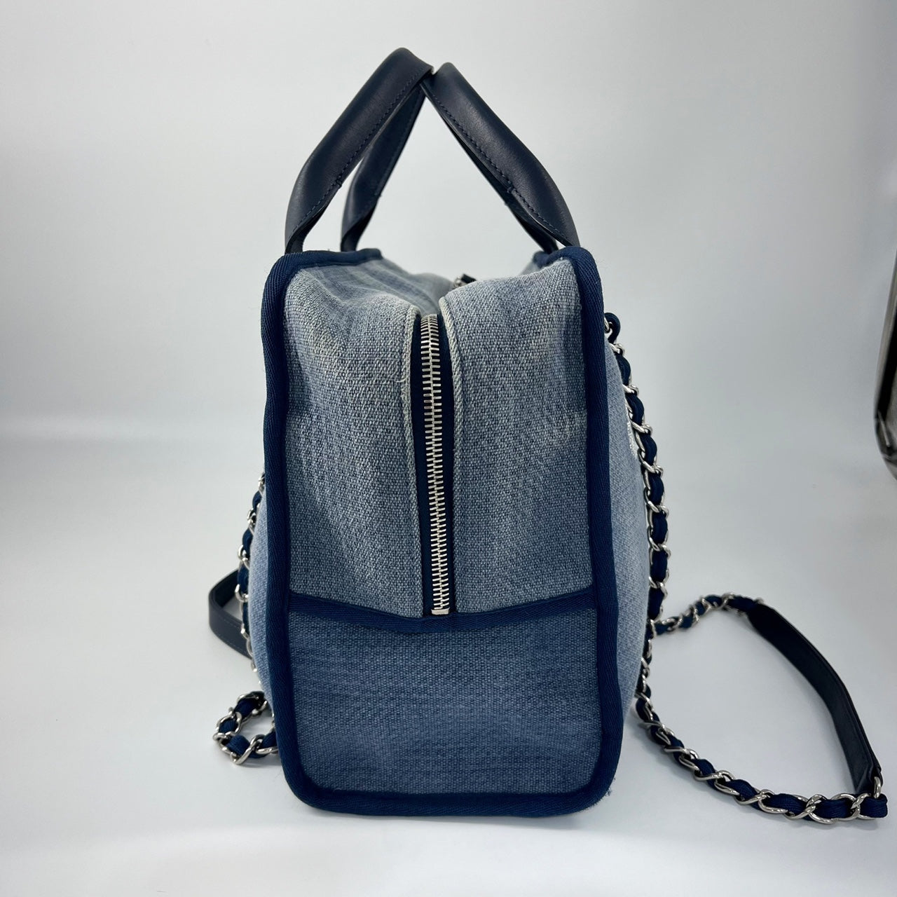 Chanel Blue, Pattern Print 2021 Destination Chenonceau Bowling Bag