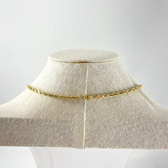 14k Solid yellow Gold Rope Chain Long Necklace 30"[14K Solid Gold]