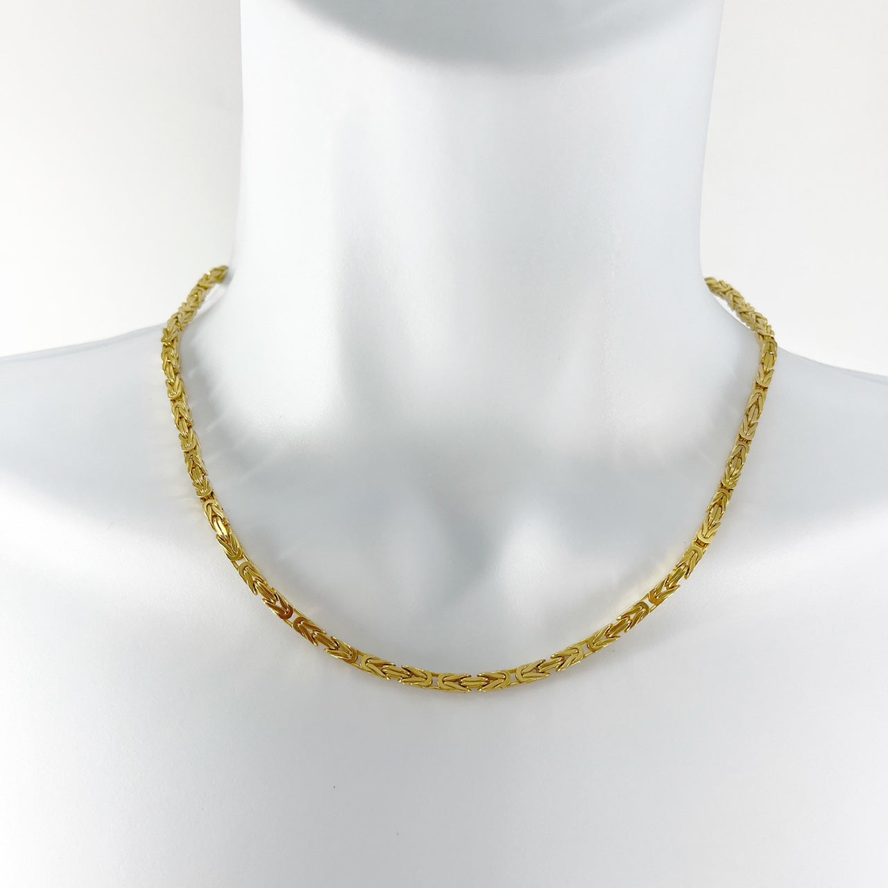 14k Solid yellow Gold Byzantine Chain Necklace 23"[14K Solid Gold]