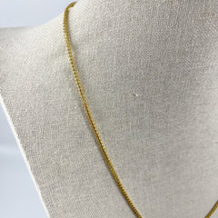 14k Solid yellow Gold Wheat Link Chain Necklace 26"[14K Solid Gold]