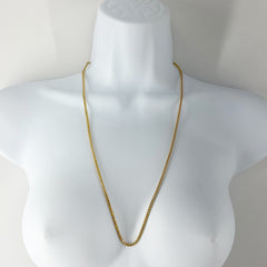 14k Solid yellow Gold Wheat Link Chain Necklace 26"[14K Solid Gold]