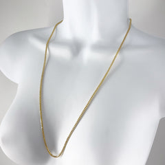 14k Solid yellow Gold Wheat Link Chain Necklace 26"[14K Solid Gold]