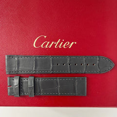 Guarantee Authentic Cartier Drive de Cartier 19mmx18mm Mat Royal Blue Alligator Leather Strap Watch Band