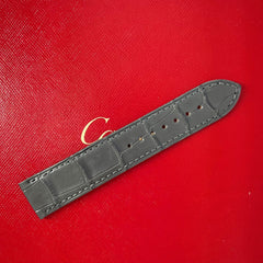 Guarantee Authentic Cartier Drive de Cartier 19mmx18mm Mat Royal Blue Alligator Leather Strap Watch Band