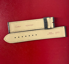 Guarantee Authentic Cartier Drive de Cartier 19mmx18mm Mat Royal Blue Alligator Leather Strap Watch Band