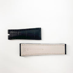 Guarantee Authentic Rolex DateJust 36mm Alligator Genuine Leather Strap Mat Black 21mmx17mm Watch Band