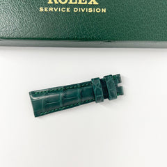 Guarantee Authentic Rolex Alligator Genuine Leather Strap Green 20mmx16mm Watch Band