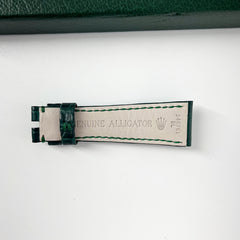 Guarantee Authentic Rolex Alligator Genuine Leather Strap Green 20mmx16mm Watch Band