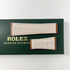 Guarantee Authentic Rolex Alligator Genuine Leather Strap Brown 20mmx16mm Watch Band