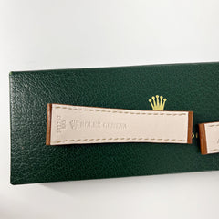 Guarantee Authentic Rolex Alligator Genuine Leather Strap Brown 20mmx16mm Watch Band