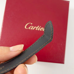 Guarantee Authentic Cartier Alligator Genuine Leather Strap Folding Deployment Clasp Buckle Brown 21mmx18mm Watch Band