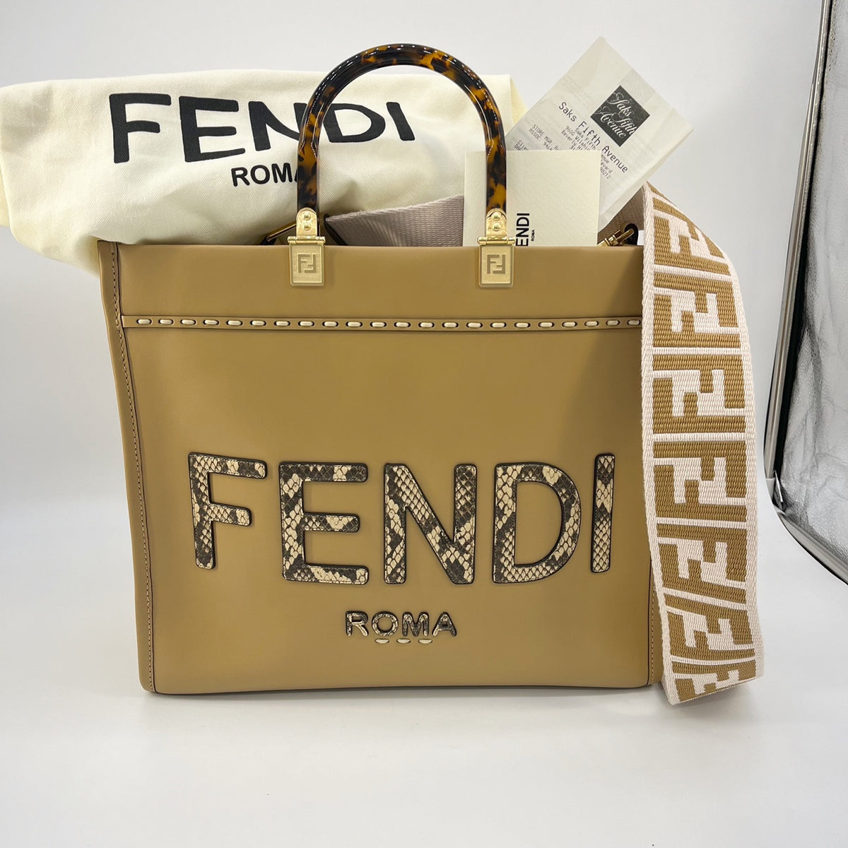 Fendi Medium Sunshine Shopper Tote - Brown Totes, Handbags