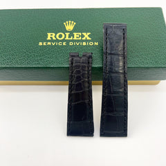 Guarantee Authentic Rolex Alligator Genuine Leather Strap Brown 20mmx16mm Watch Band