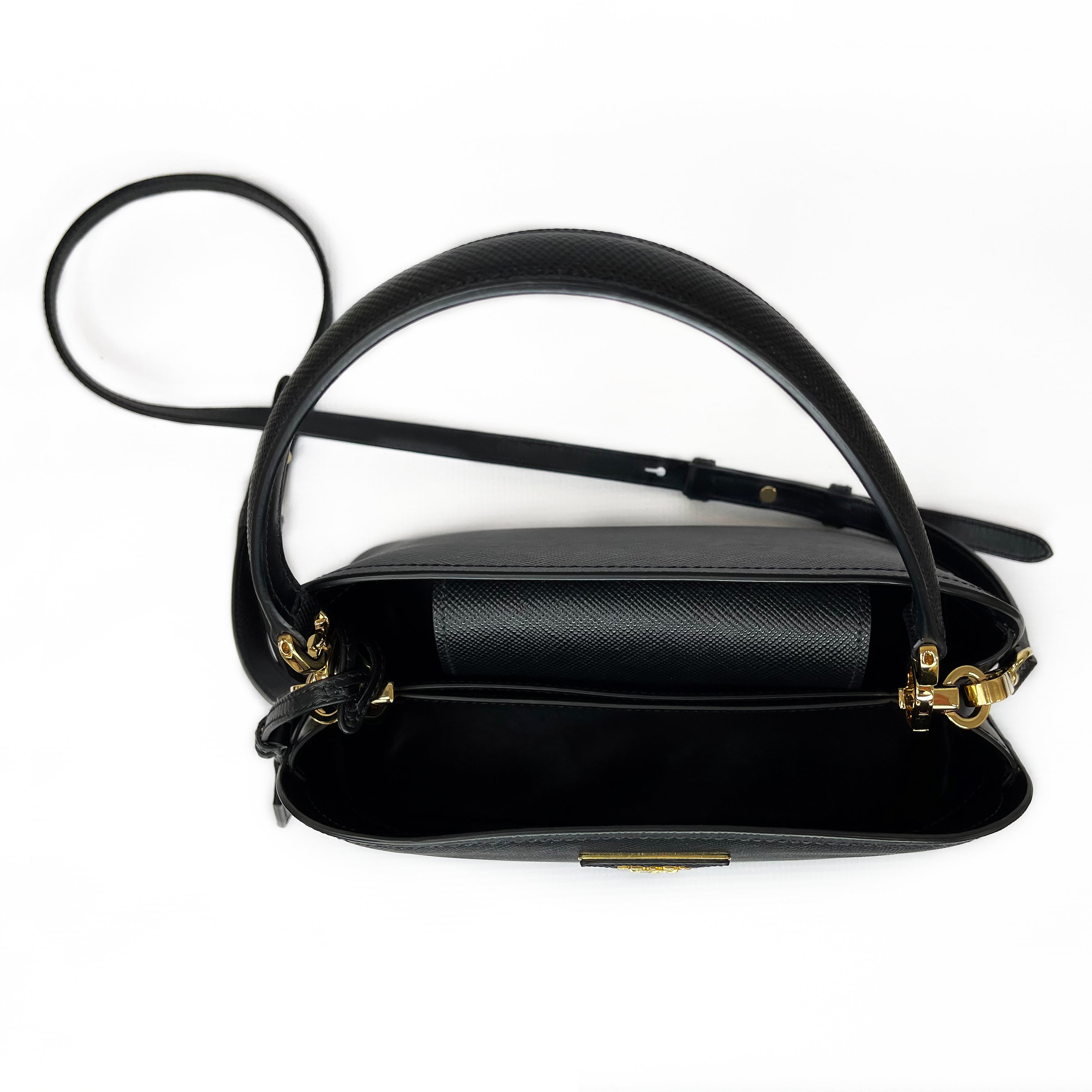 Prada Matinee Bag Medium in Black Saffiano Leather ref.677381