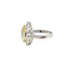 Nutural Diamonds & Yellow stone Size adjustable  14k Gold Ring