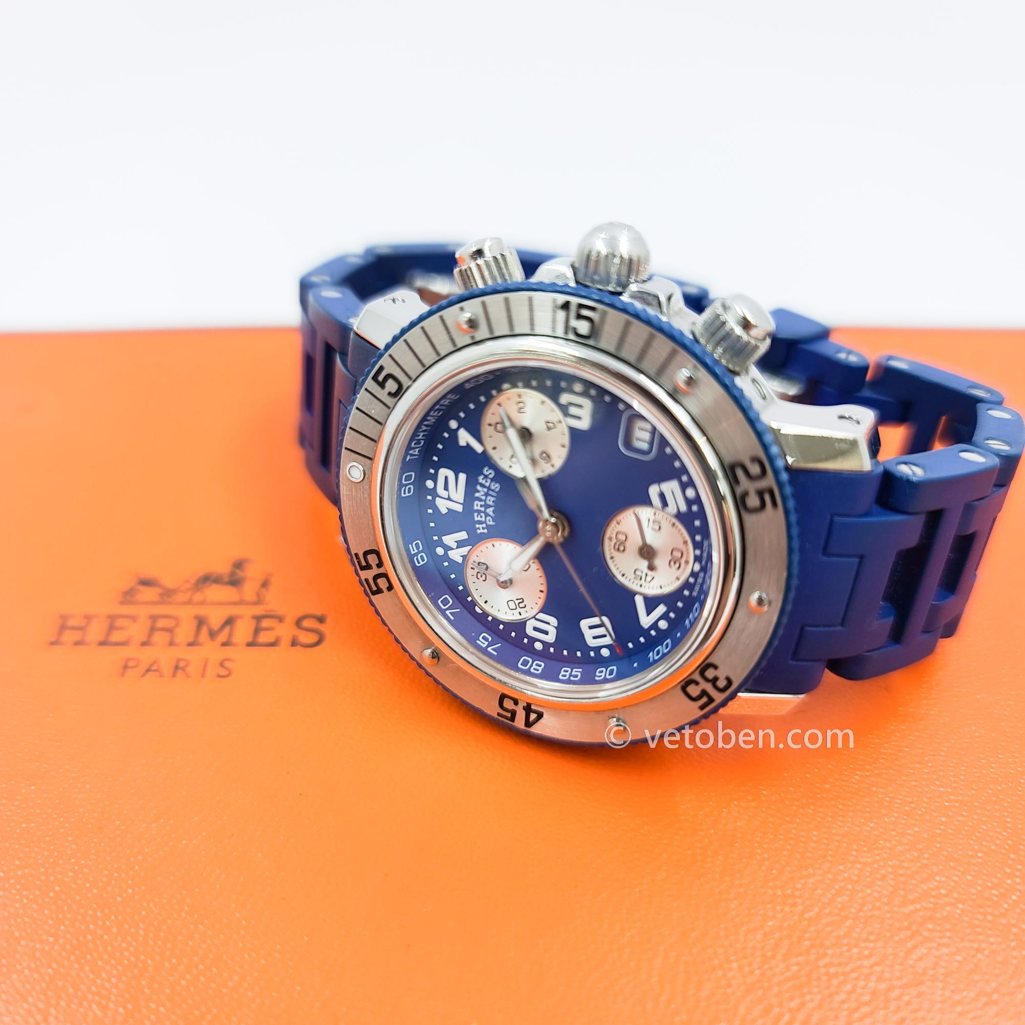 Authentic Hermes Clipper Diver Chronograph Watch