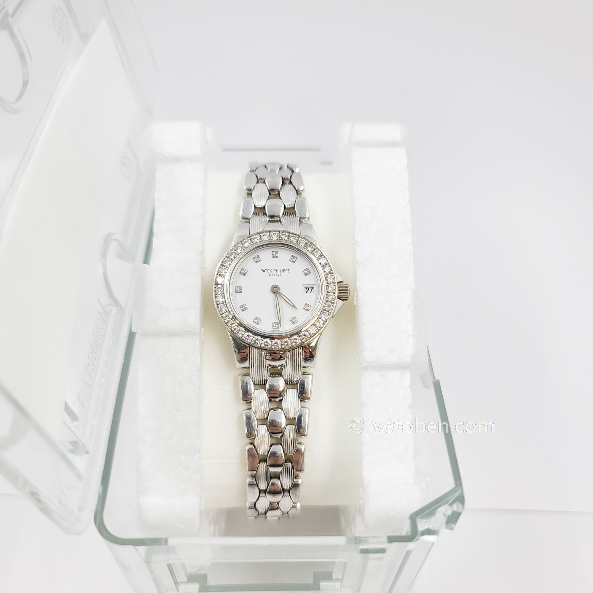 Patek Philippe Neptune White Gold Diamond Ladies Watch 4881