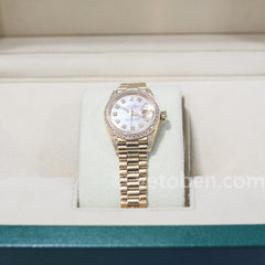 Rolex Ladies Diamond Dial, Diamond Bezel, Gold