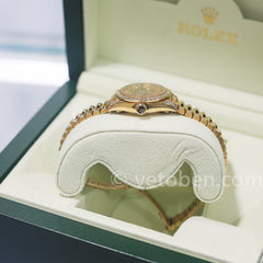 Rolex Ladies Diamond Dial, Diamond Bezel, Gold