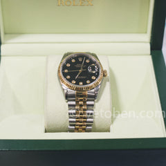 Rolex Datejust 36mm Gold And Steel Fluted Bezel Diamond Dial