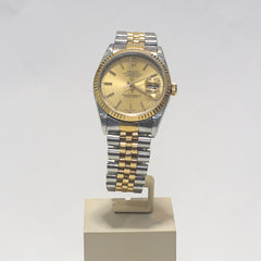 Rolex Datejust 16234 Steel 18k Yellow Gold Steel 36mm Twotone Watch