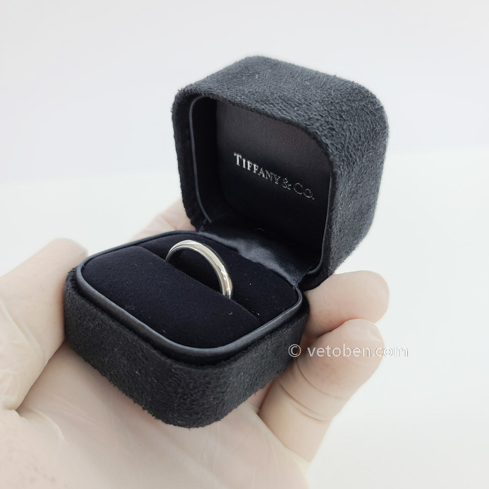 Tiffany Classic Milgrain Wedding Band Platinum Ring