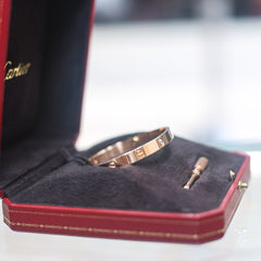 Cartier Love Bracelet Gold 4 Diamond  Size 19