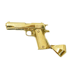 14K Gold Gun Pendant