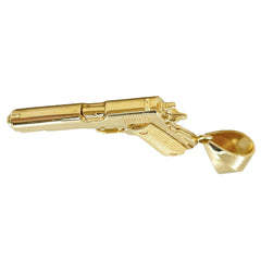 14K Gold Gun Pendant