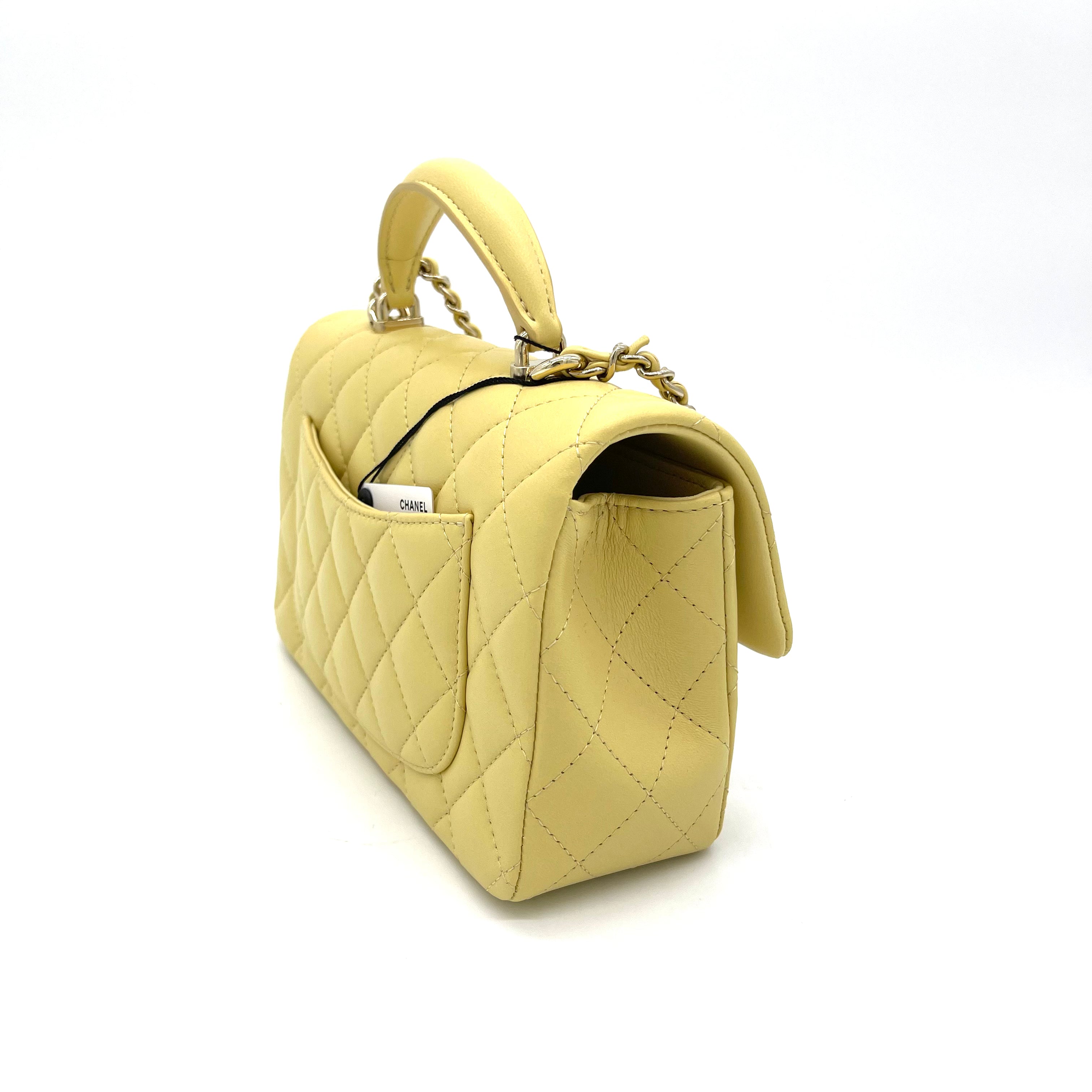 chanel flap bag yellow