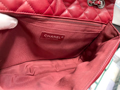 CHANEL Lambskin Quilted Jumbo Paris Dallas Single Flap Red