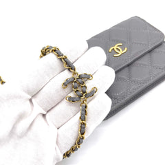 Brand New CHANEL Caviar Quilted Miss Coco Clutch With Chain Grey