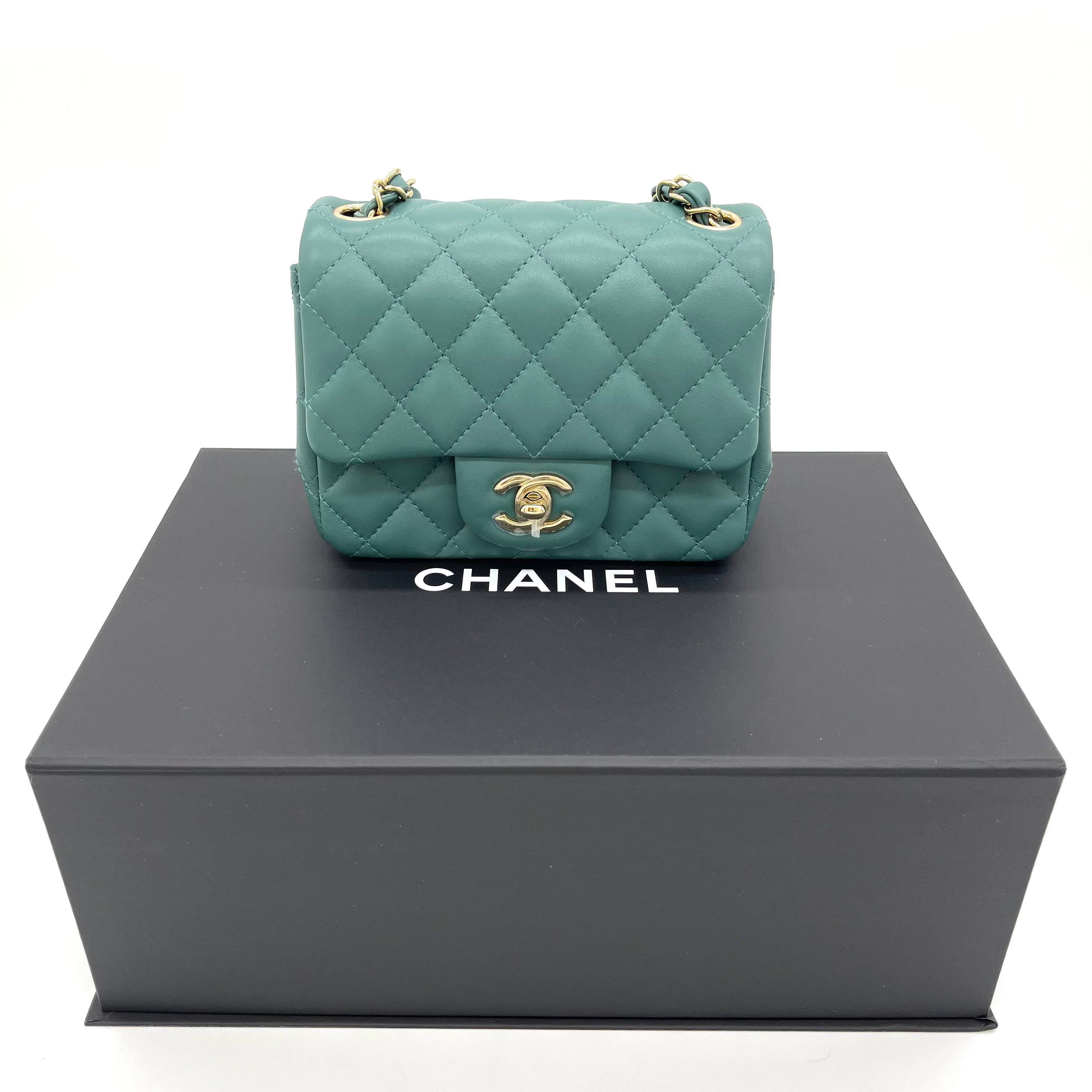 Brand New CHANEL Lambskin Quilted New Mini Square Flap