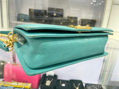 Chanel Quilted Medium Boy Bag Turquoise