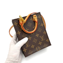 Louis Vuitton Monogram Mini Sac Plat Petit Nano Crossbody Bag 8lvs1230