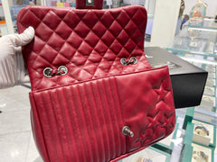 CHANEL Lambskin Quilted Jumbo Paris Dallas Single Flap Red