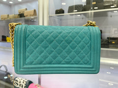 Chanel Quilted Medium Boy Bag Turquoise